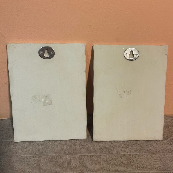 Set of Vintage Cheri Blum 3D Resin Floral Pink and Beige artwork wall hanging - Picture 5 of 7